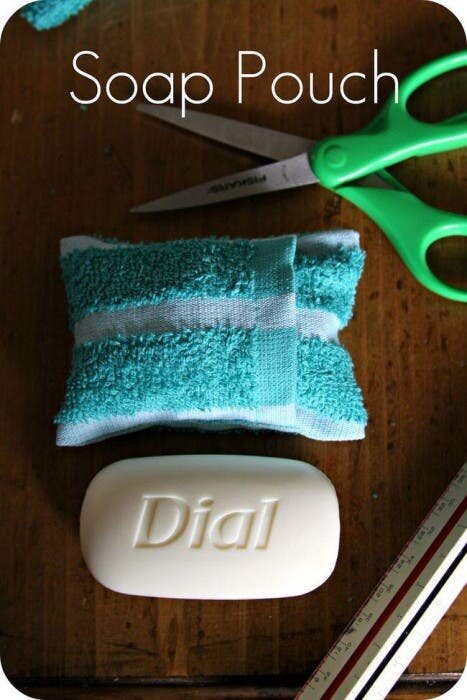 gant de toilette poche à savon 