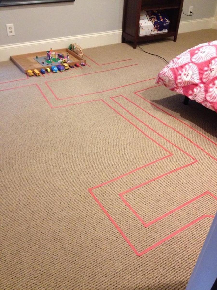 tapis avec une route pour playmobile