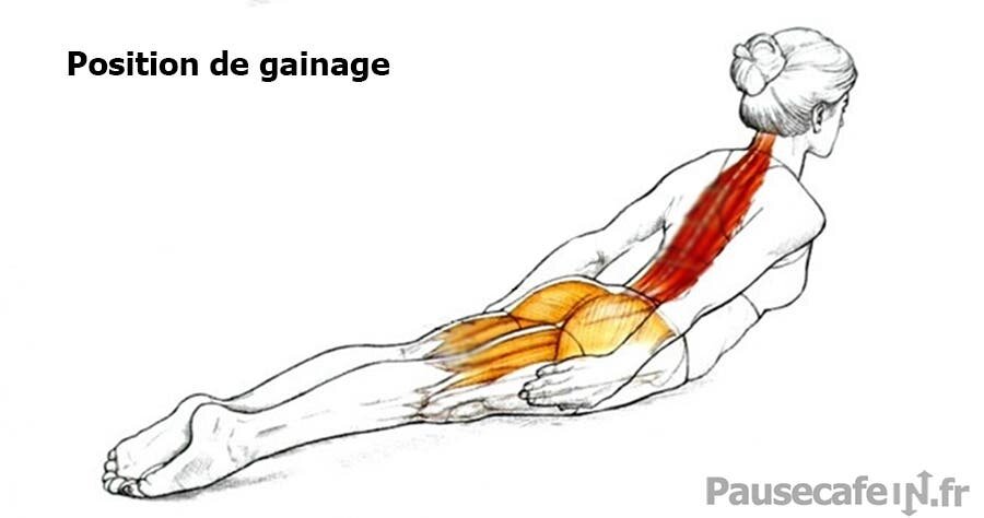 SchÃ©ma d'une femme en position de gainage