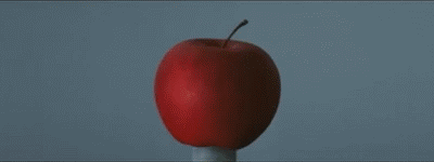 balle ralenti pomme rouge pistolet arme