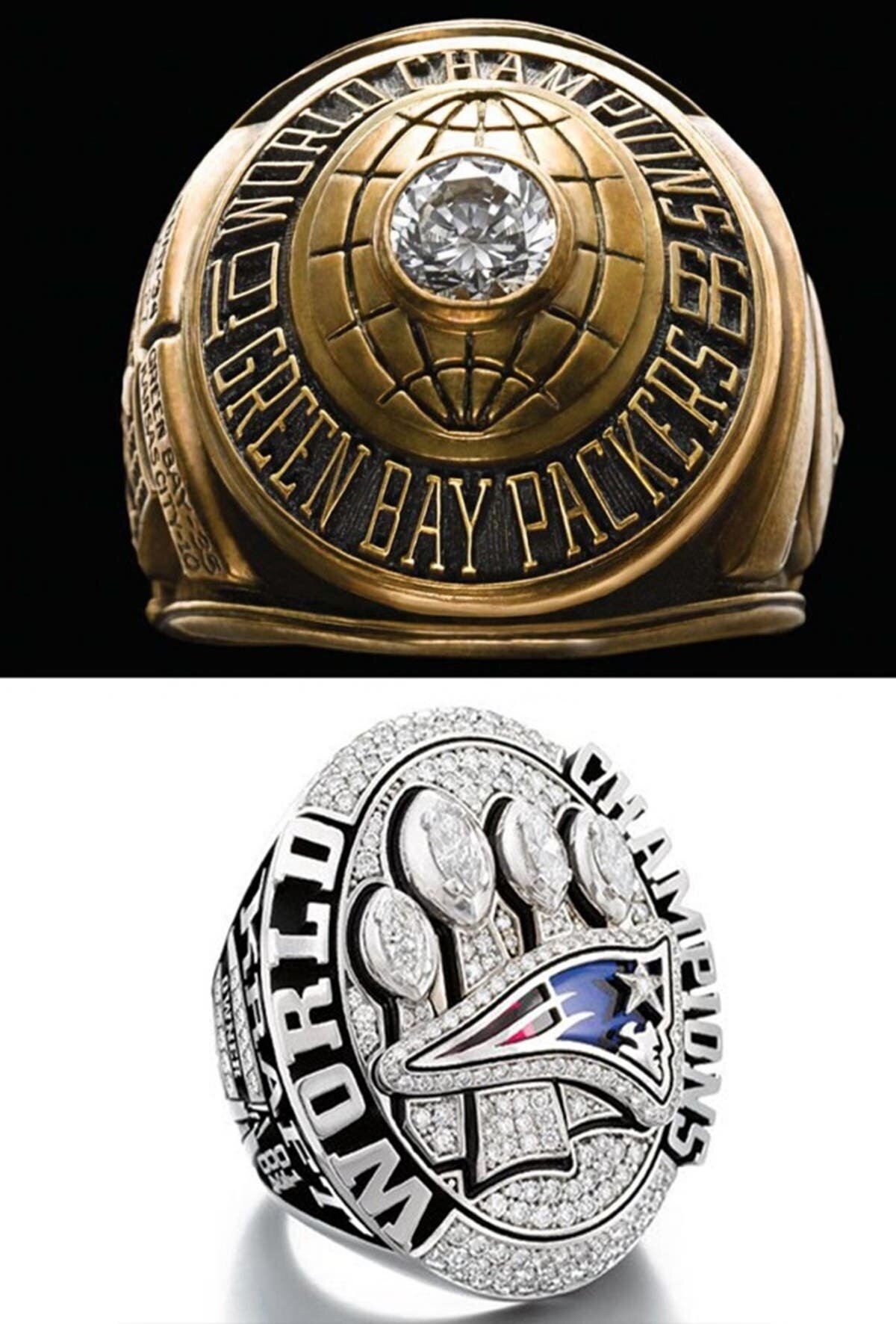 Bagues, vainqueurs, superbowl