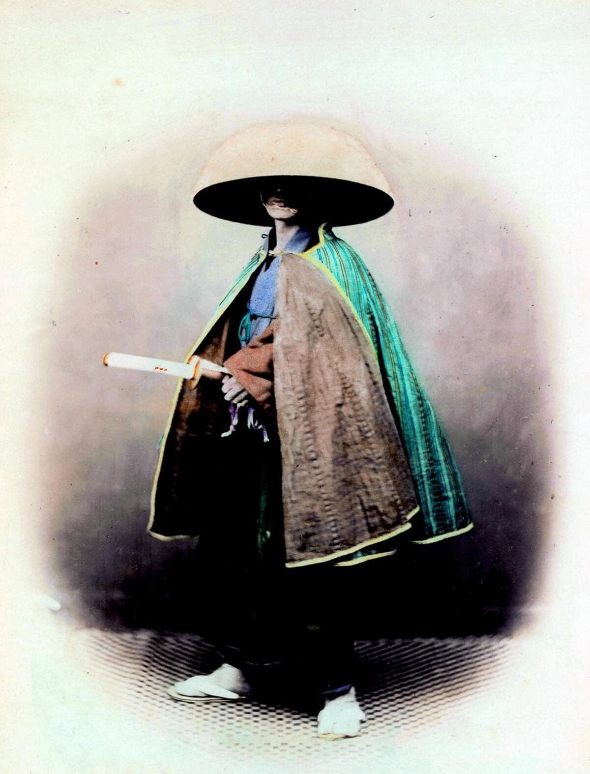 Samourai dernier photo rare Japon Pause caféin couleur
