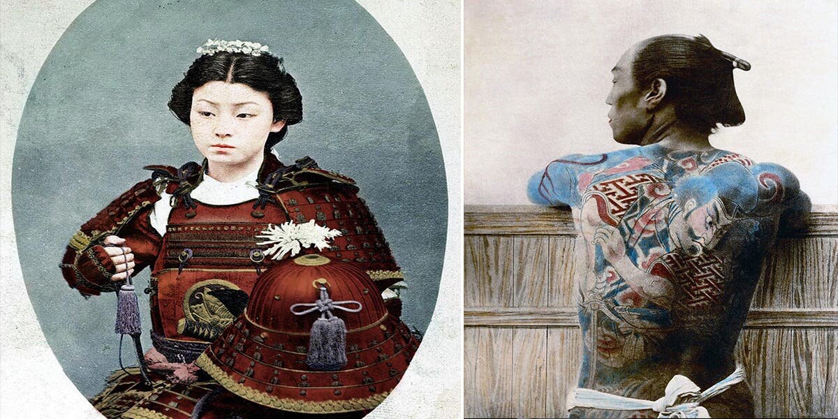 20 photos colorisées des derniers Samourais du Japon av...