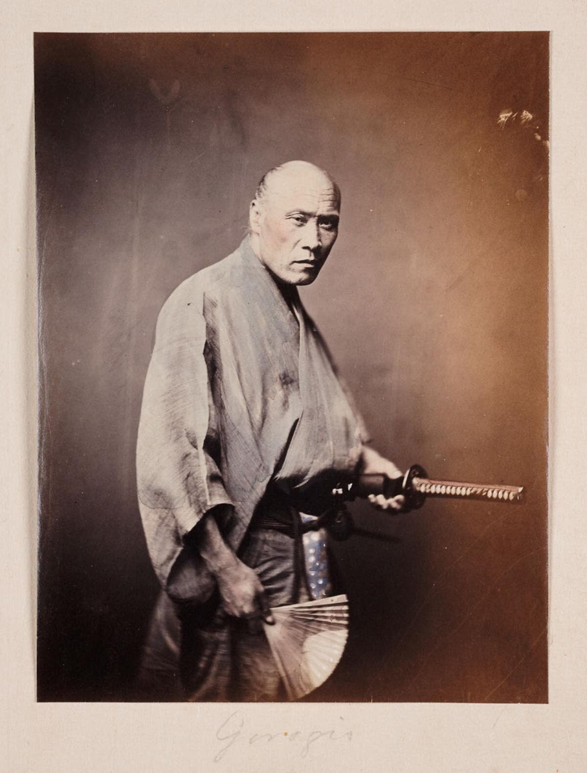 Samourai dernier photo rare Japon Pause caféin couleur
