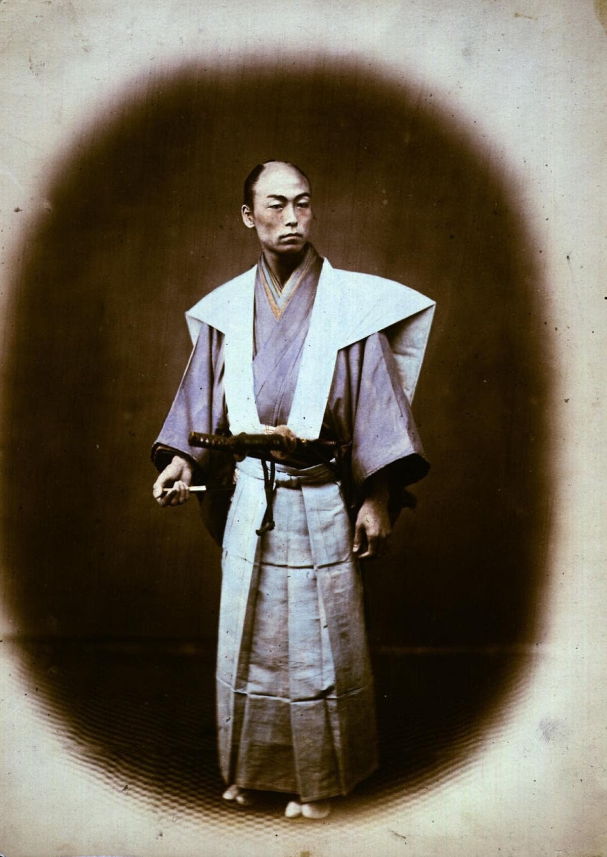 Samourai dernier photo rare Japon Pause caféin couleur