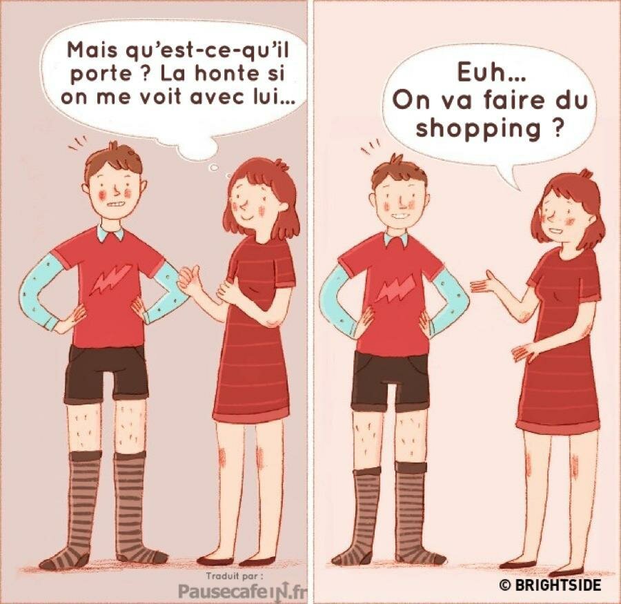 compassion Amour vs passion : couple amor dessin