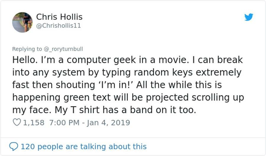 tweet, cliche, cinéma, geek