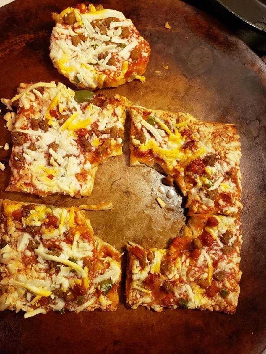 pizza, découper, rond