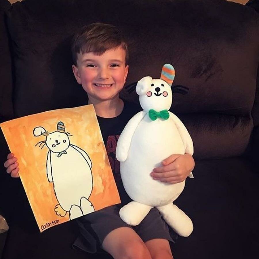 budsies, peluche, dessin, lapin