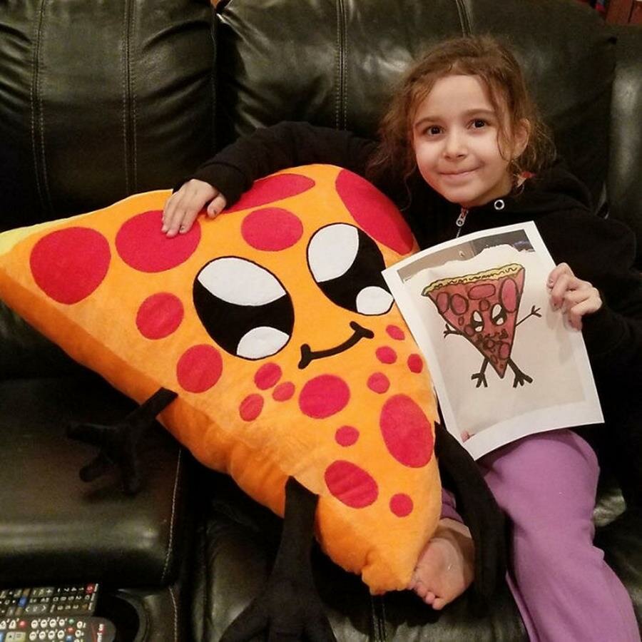 budsies, peluche, dessin, pizza