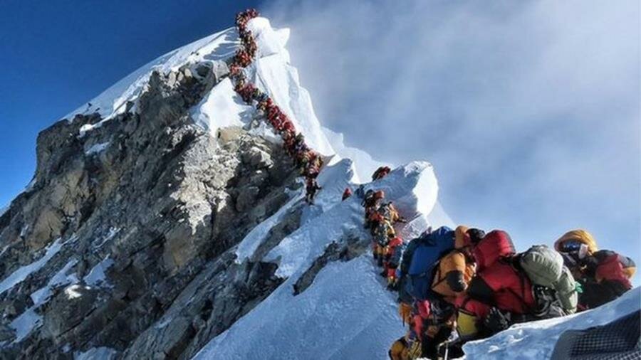 embouteillage, alpinistes, everest