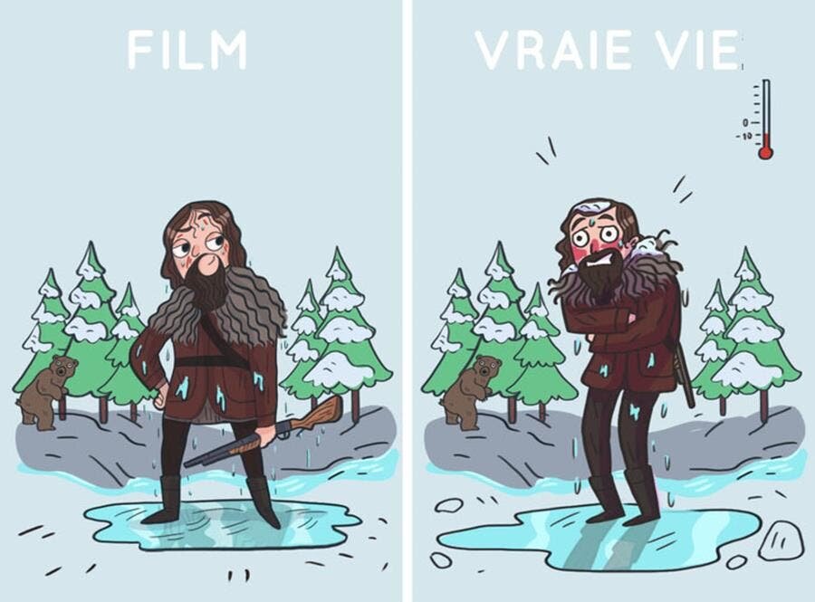 mythe, films, vêtements humides