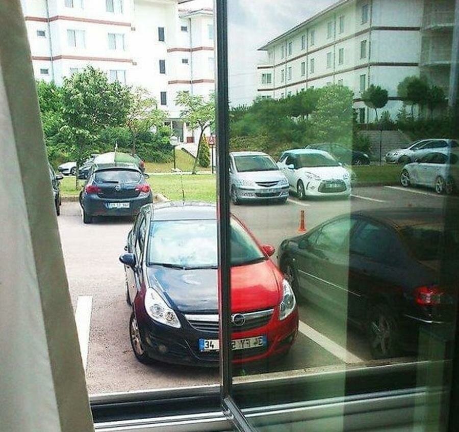 voiture, reflet, miroir