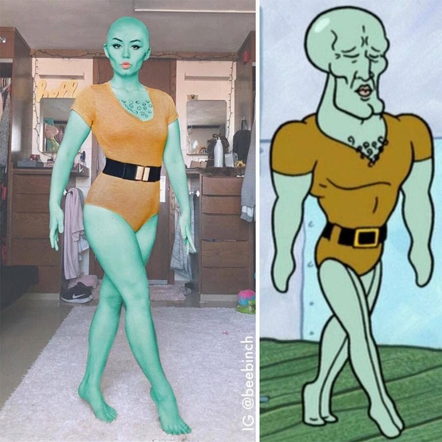  Beau Squidward, bob l'éponge, cosplay