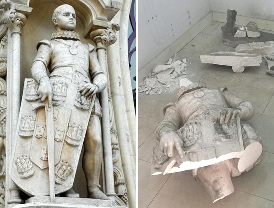 statue, dÃ©truite