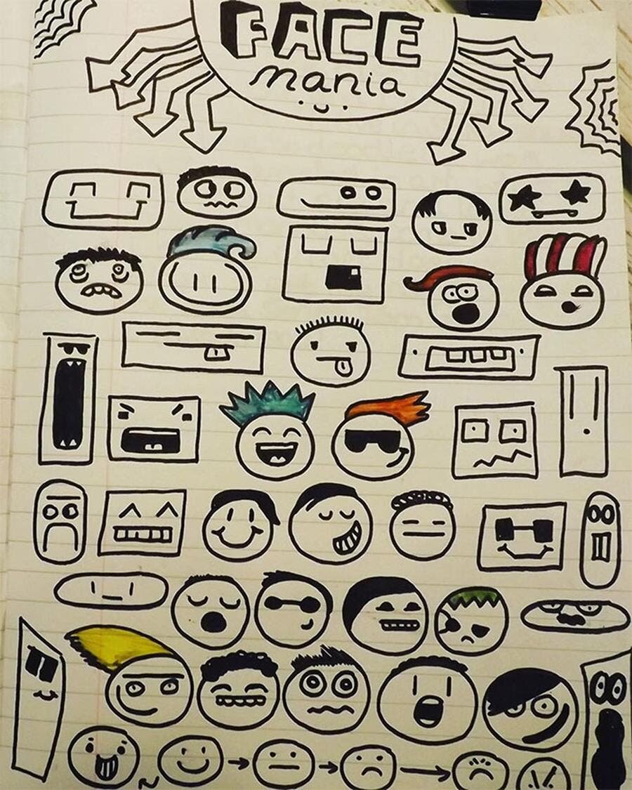 cahier, dessin, page