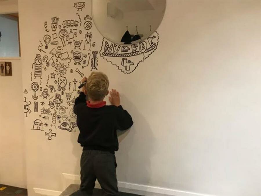 dessin, mur, doodle, joe whale