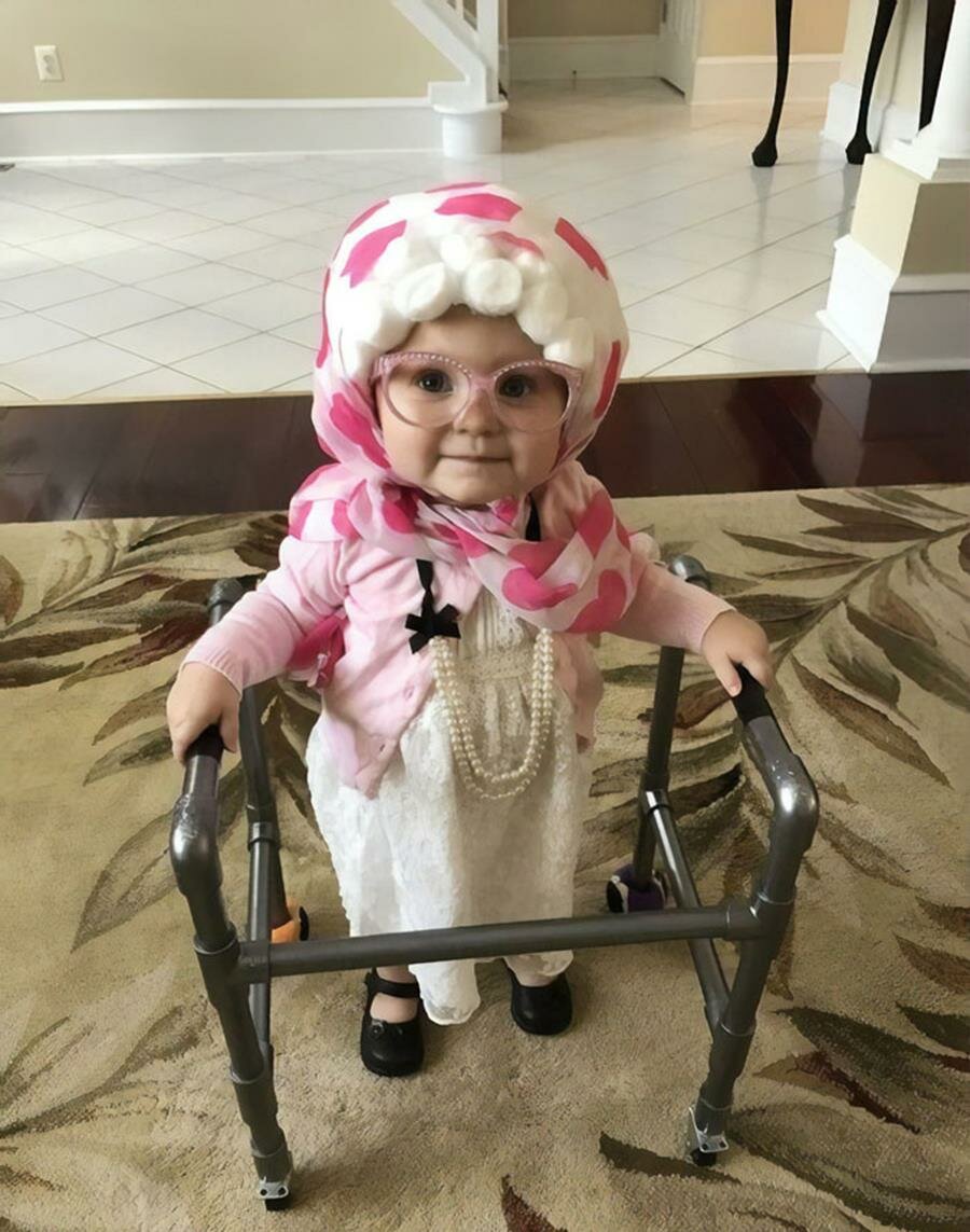 petite, fille, mamie, déguisement, halloween