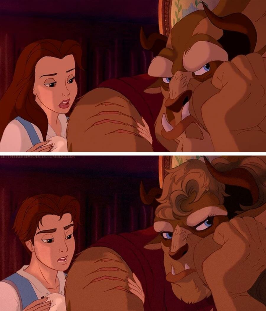 personnage, Disney, belle, bête