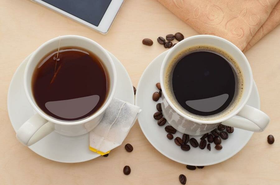 tasses, thé, café