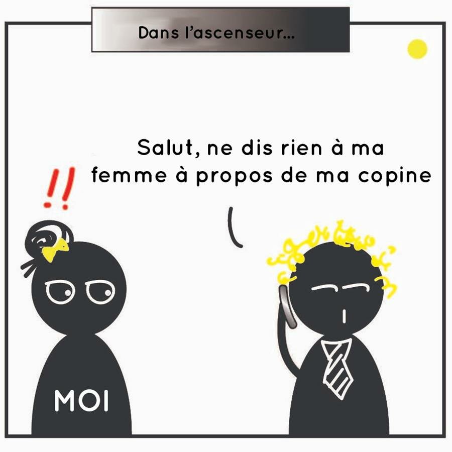 bd, conversation, ascenseur, femme