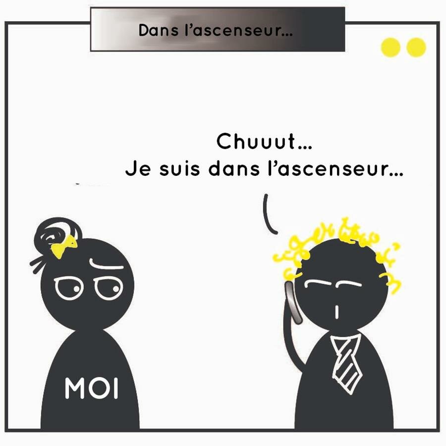 bd, conversation, ascenseur, femme