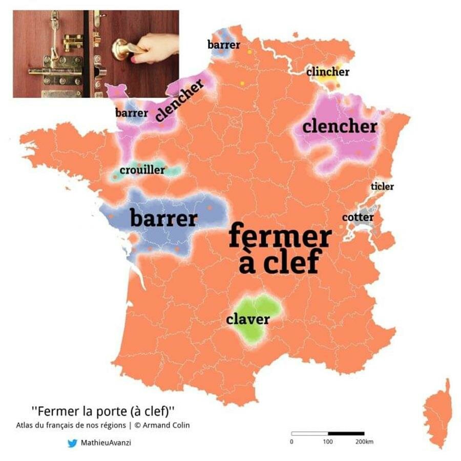 langage, france, carte