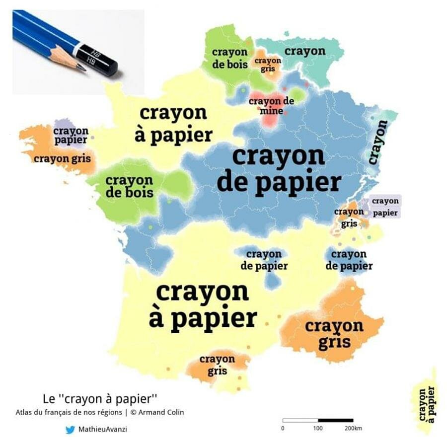 langage, france, carte