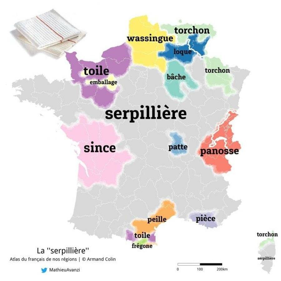 langage, france, carte