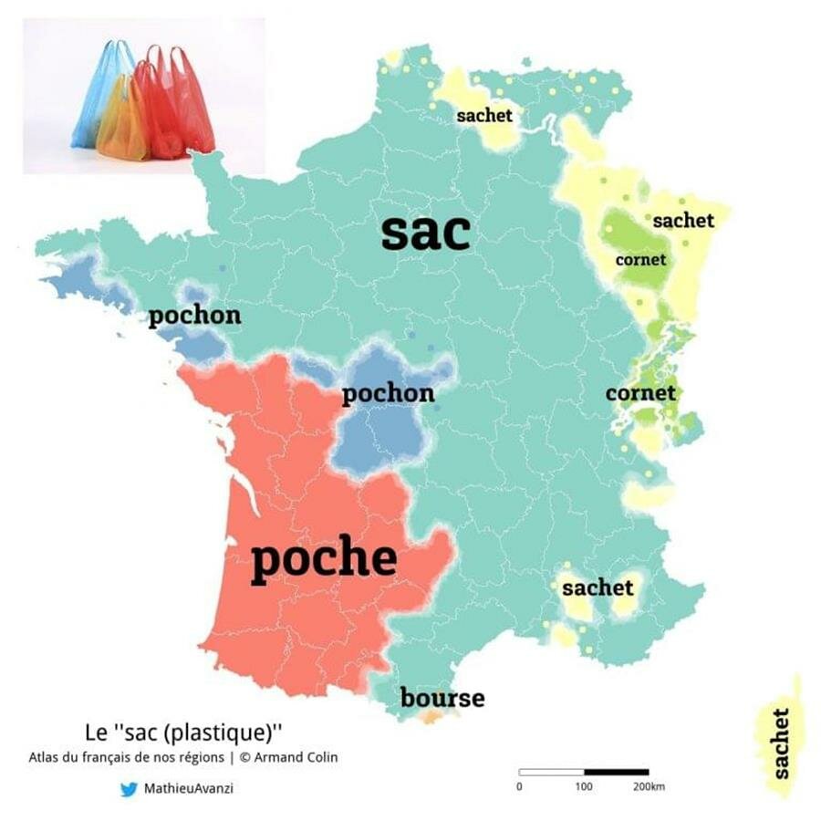 langage, france, carte