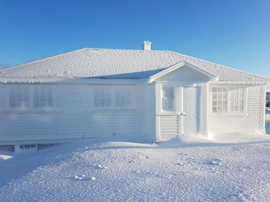 maison, neige
