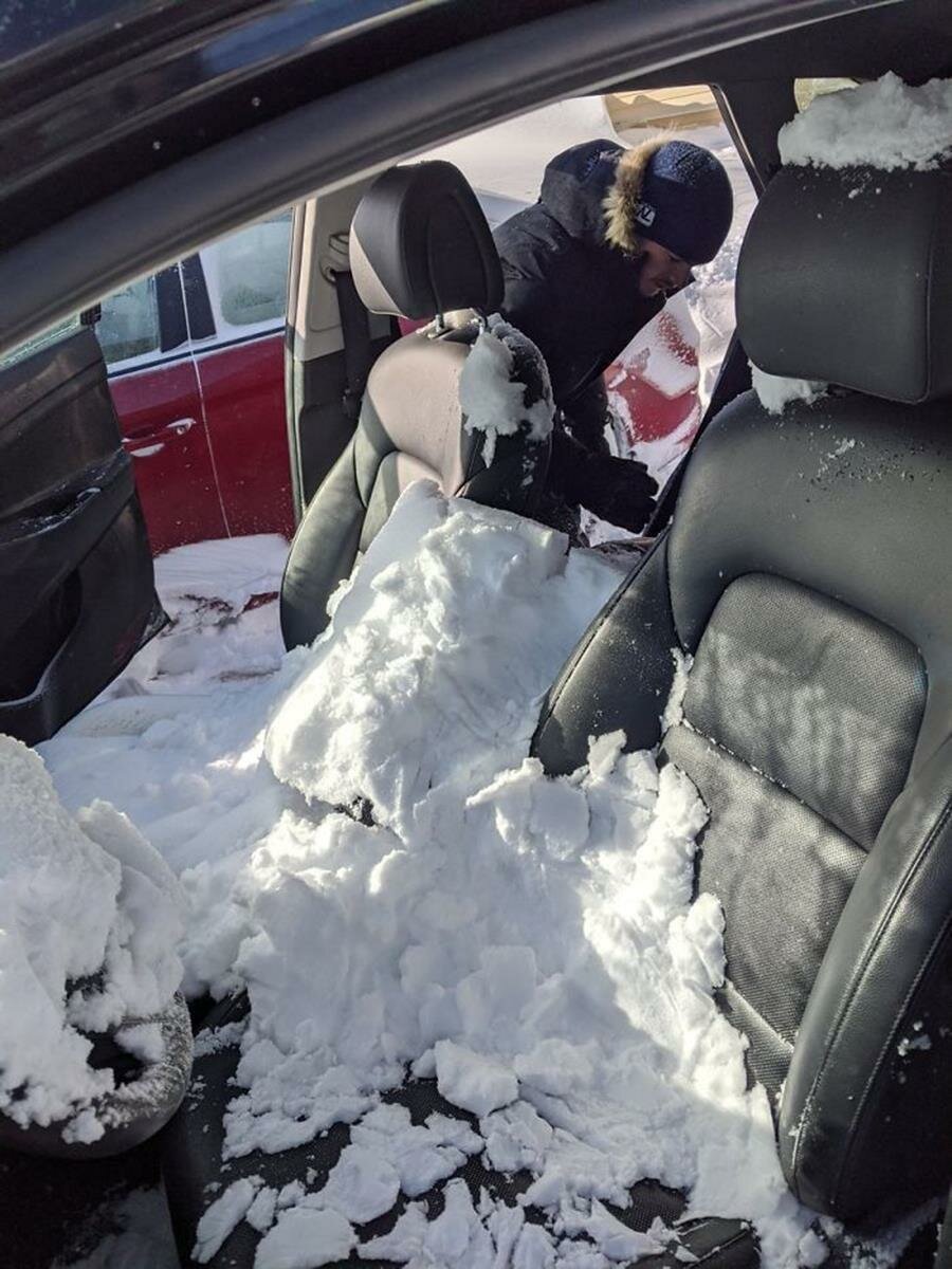neige, voiture