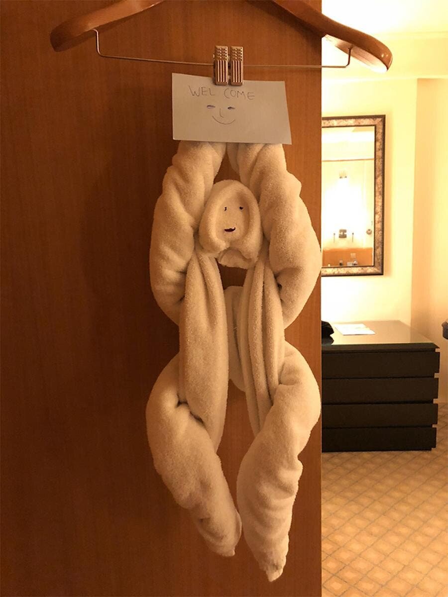pliage, serviette, hôtel
