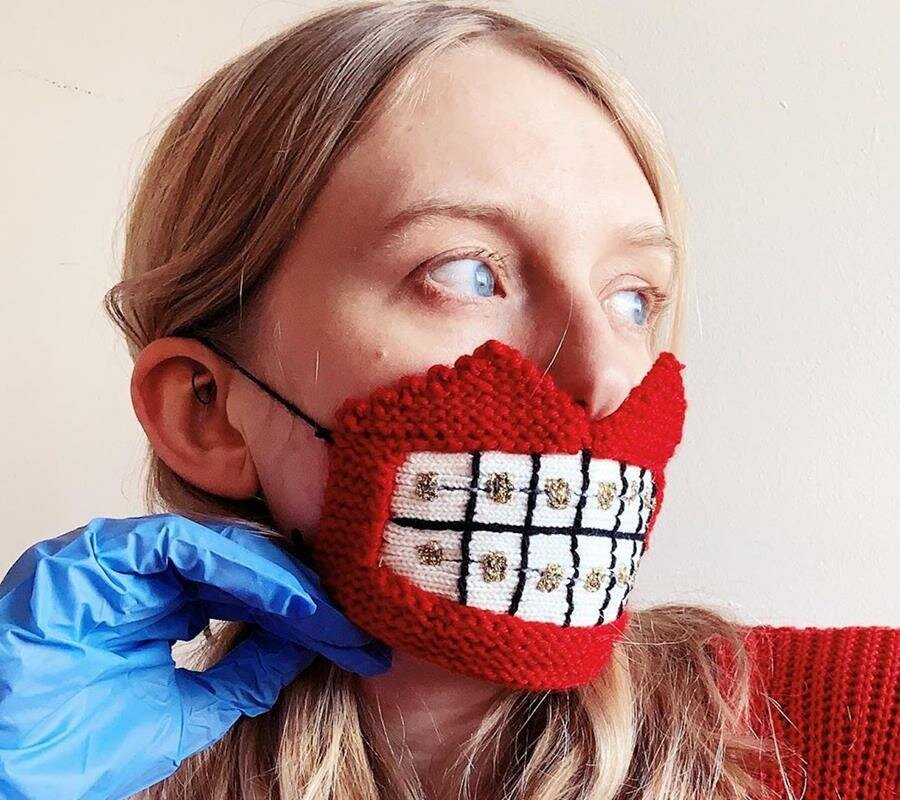 masque, flippant, tricot