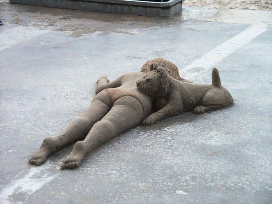 sculpture, sable, animal, andoni bastarrika, femme