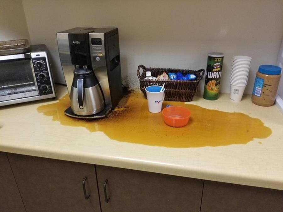 cafetière, débordement
