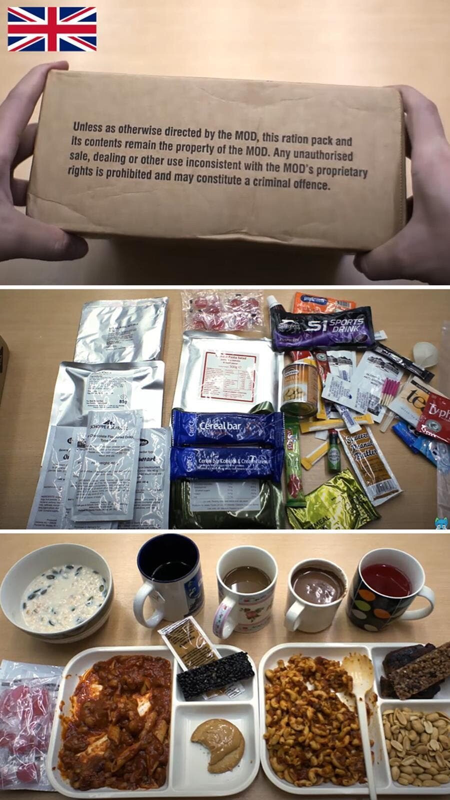 rations militaires, repas, nourriture, armée, soldat, royaume-uni