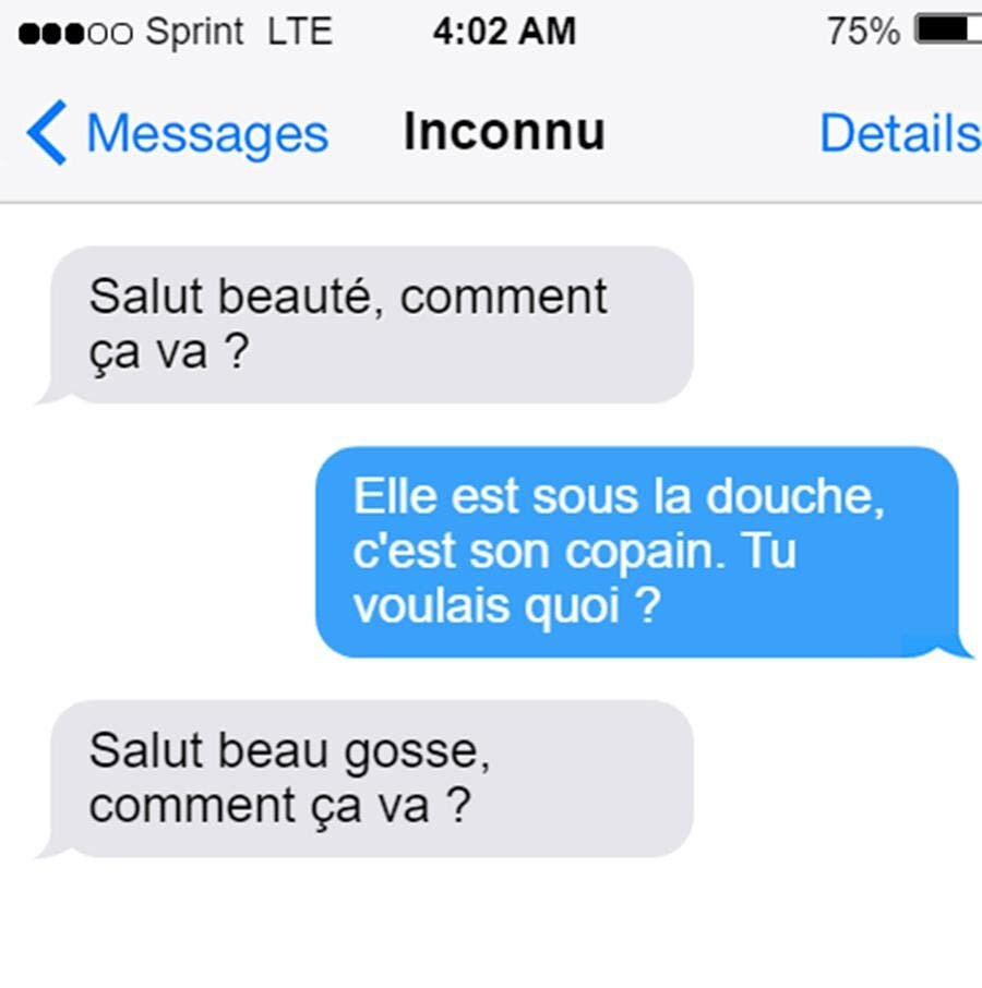 SMS, drÃ´le, capture d'Ã©cran
