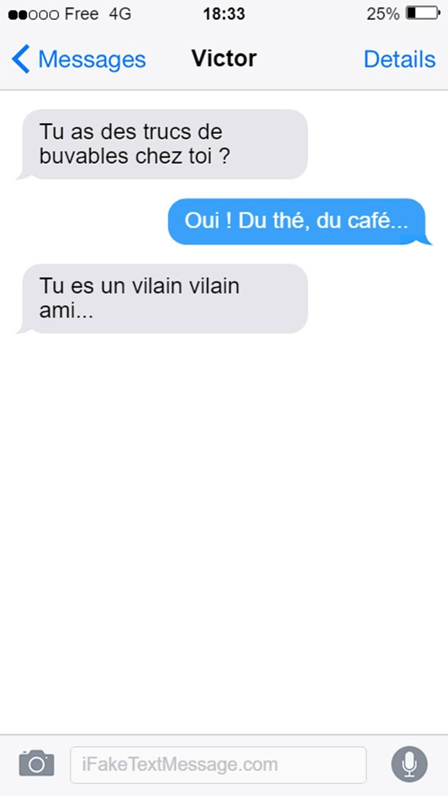 SMS, barré, fou