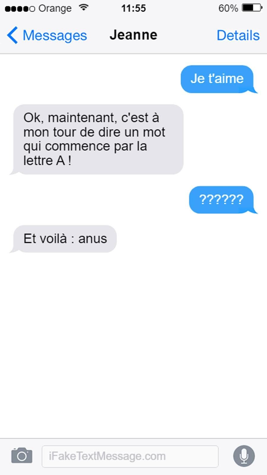 SMS, barré, fou