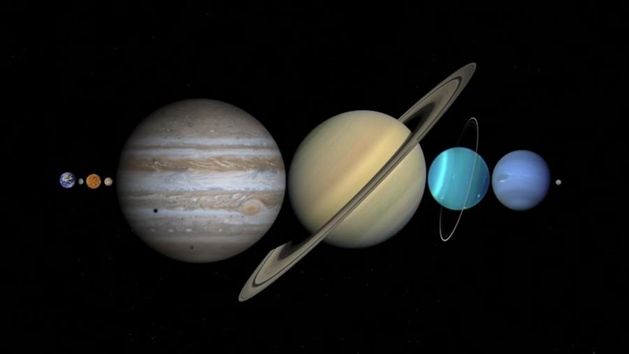 système solaire, soleil, planète, espace, alignement
