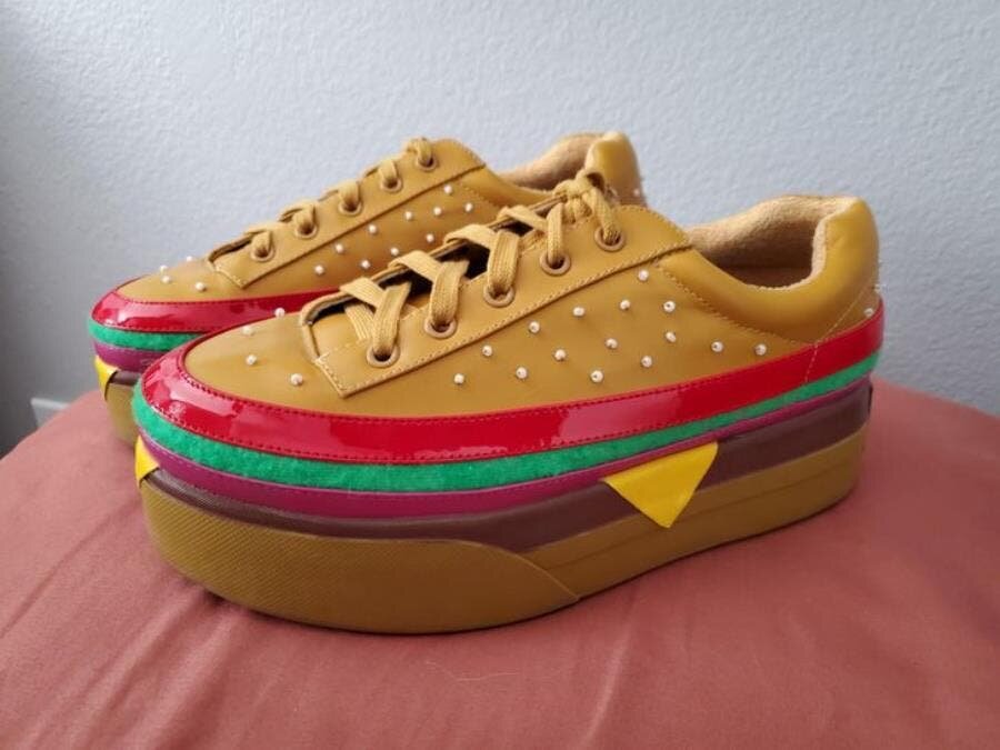 chaussure, hamburger, coloré, burger, 