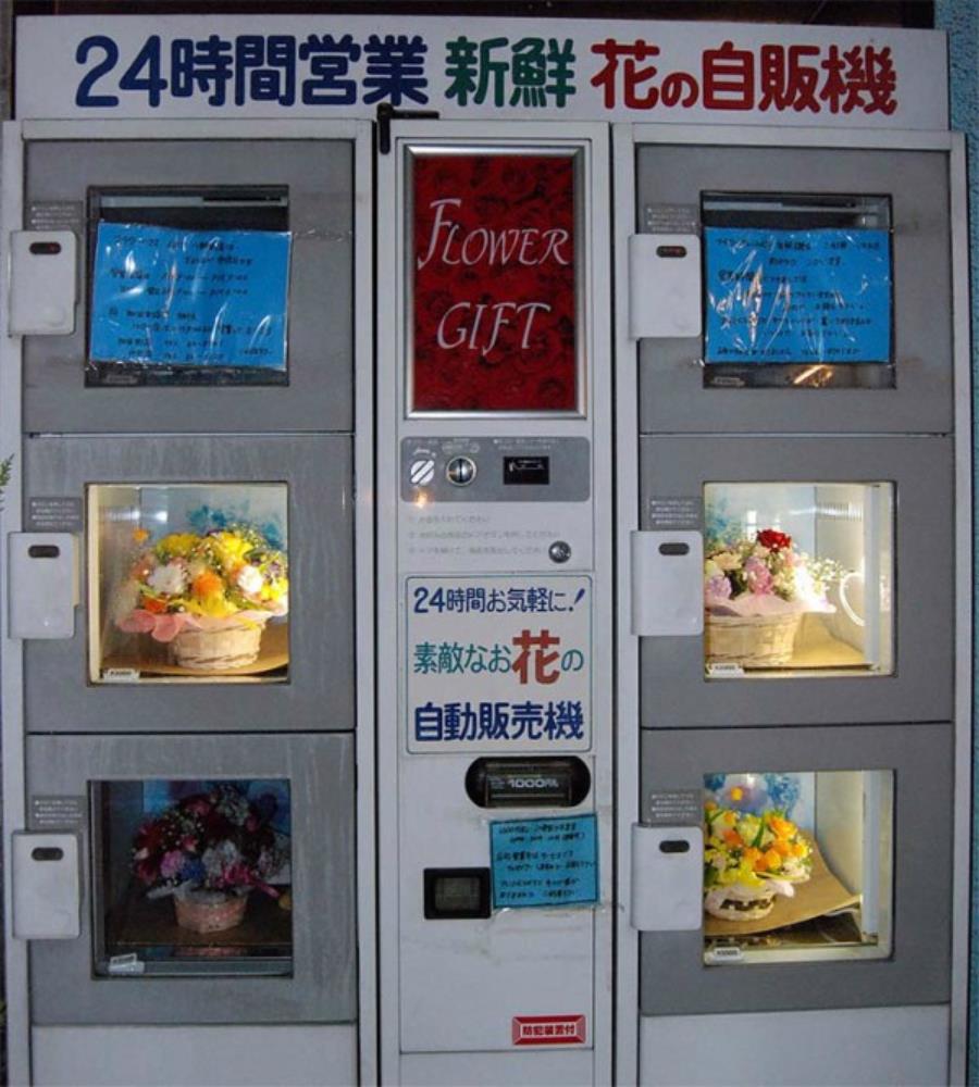 fleurs, bouquets, distributeur, Japon