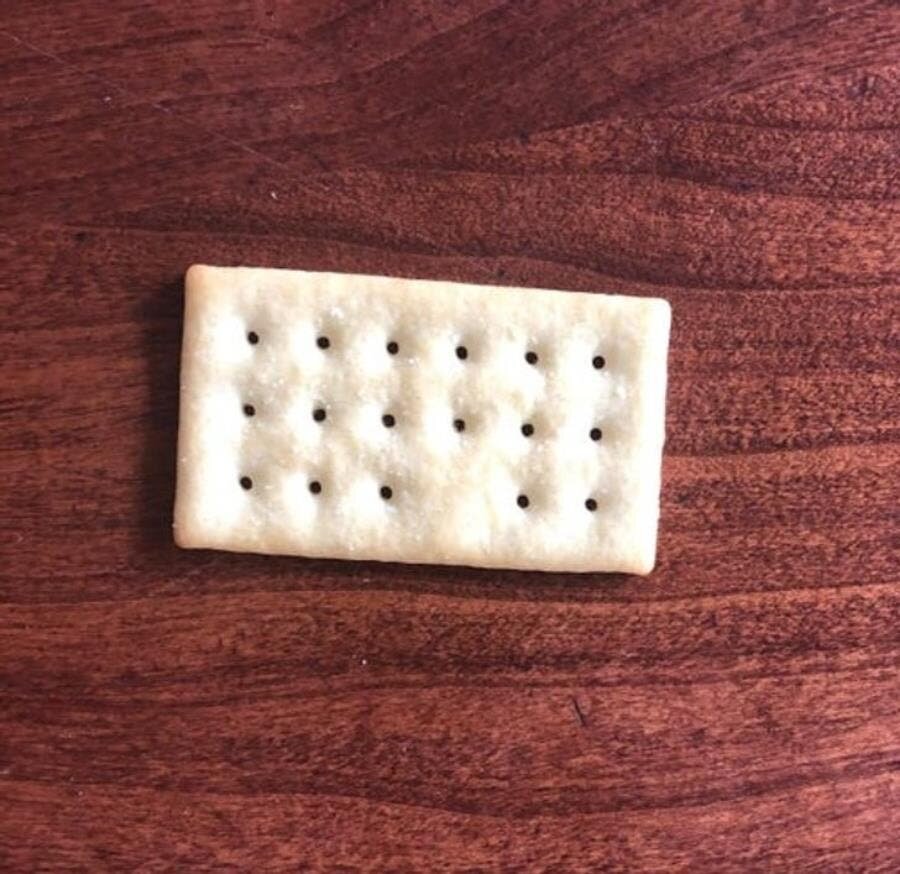 gâteau, crackers, trou, humour, râté