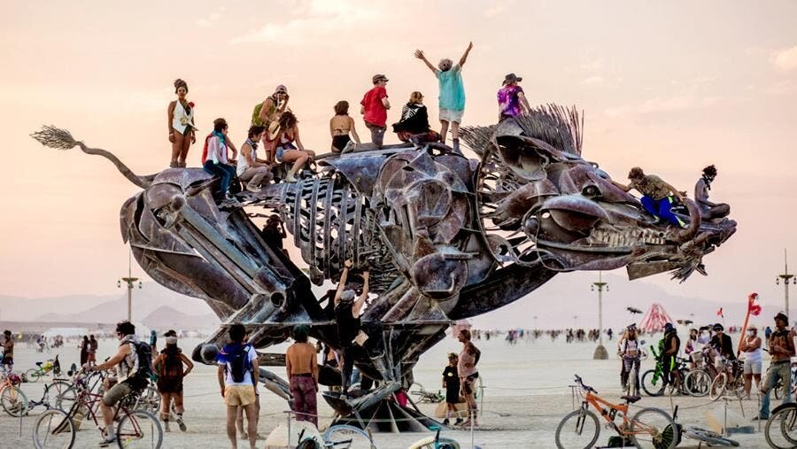 gens, monture, sanglier, mÃ©tal, burning man