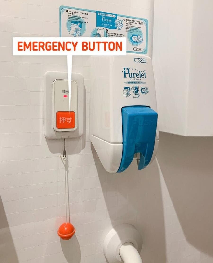 urgence, osu, bouton, rouge, japon