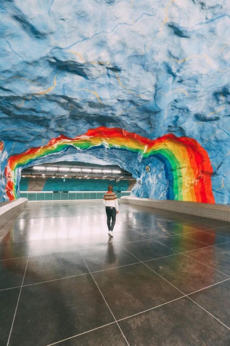 métro, station, belle, décorée, décor, monde, voyage