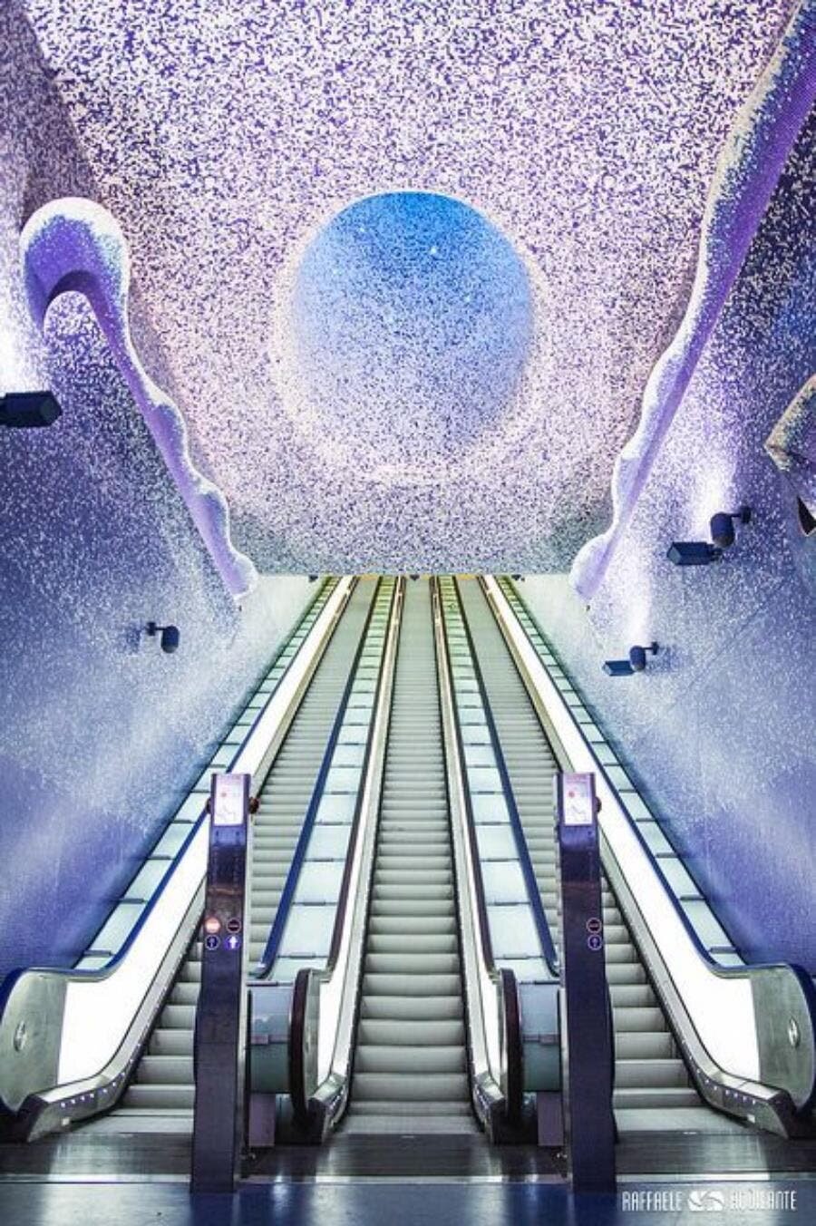 métro, station, belle, décorée, décor, monde, voyage