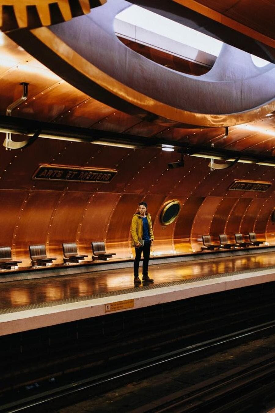 métro, station, belle, décorée, décor, monde, voyage