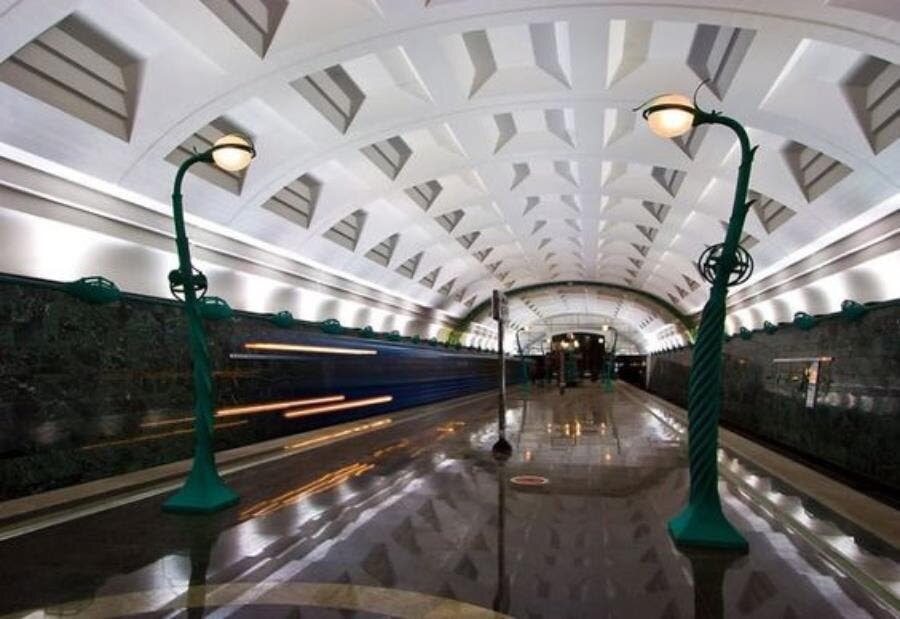métro, station, belle, décorée, décor, monde, voyage